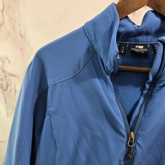 Outdoor Research Jacket Womens Large Blue Zip Softshell Windstopper Gore Wind - Picture 2 of 10